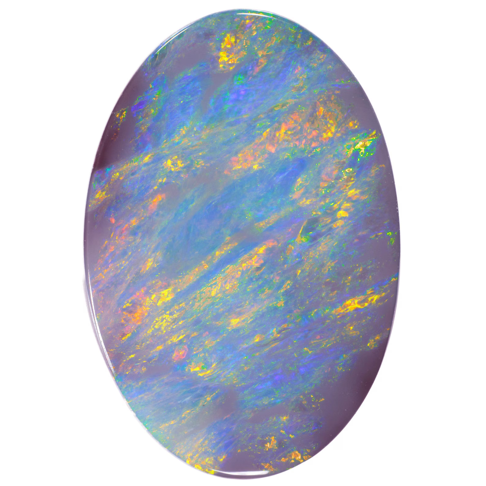 K18 ブリオレットBlack Opal トップ 1.68 ct dark opal 10x8x3mm - Black Opal Direct